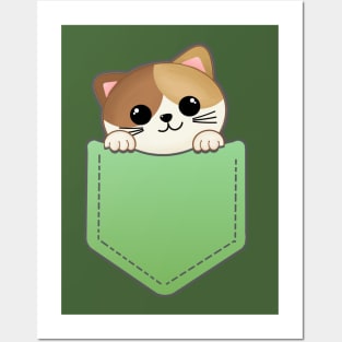 kitty Cat in a pocket Posters and Art